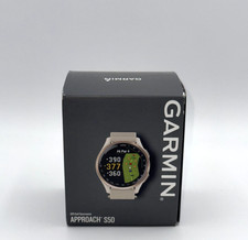 Smartwatch Garmin Approach S50 GPS Golf - Lunetta Alluminio Oro/Cinturino Nylon Avorio