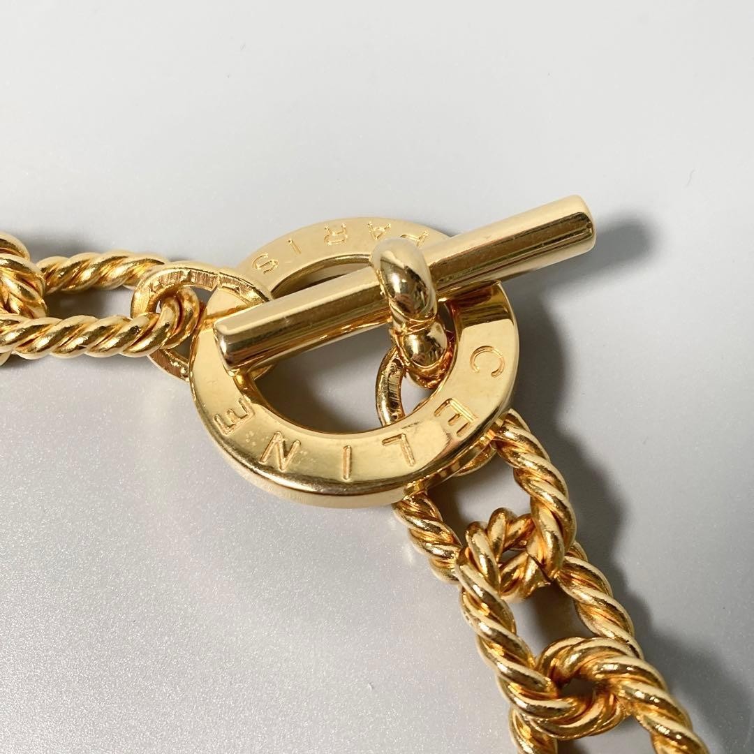 Celine Women Necklace Vintage Chain Gold Limited Edition Rare 2601TK image 5