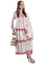 GoSriKi Women's Rayon Blend Anarkali Embroidered Kurta with Pant  Dupatta