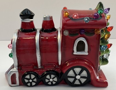 Light up Ceramic Christmas Train Battery Operated 2 AA