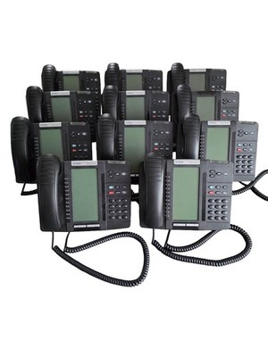 Lot of 11 Mitel 5320e IP Phones w Handsets & Stands Backlit VoIP Business Phones