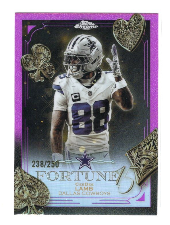2025 NFL Topps Chrome CeeDee Lamb #F15-9 Fortune-15  PINK Dallas Cowboys #d /250