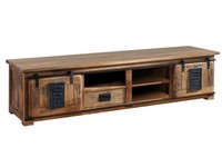 Industrial Loft Style Tv-Board Natur Mangoholz Massiv Tv Lowboard Holz Mango
