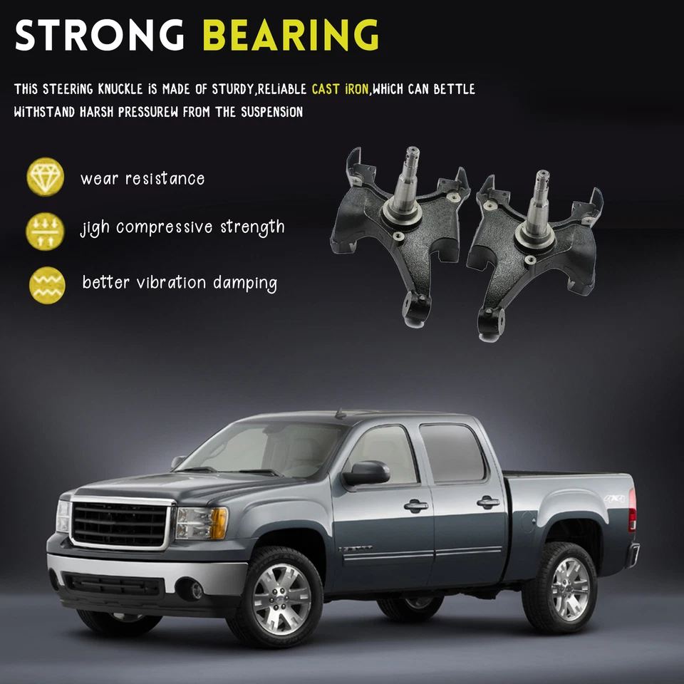 2" Drop Spindle Lowering Kit For 88-98 Chevy Silverado C1500 GMC Suburban 2WD V8 - Image 2 of 4