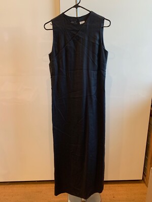 Vintage Byblos Women's Linen Long Dress Tunic Sleeveless Size 42 Made In Italy