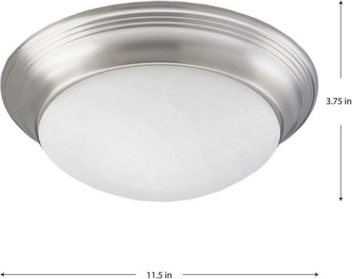 Progress Lighting 1-Light Flush Mount, Alabaster Glass, Brushed Nickel, P3688-09 - Picture 8 of 9