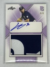 2021 LEAF PERFECT GAME PURPLE PATCH AUTO JASON TORRES RC AUTO # 4/8