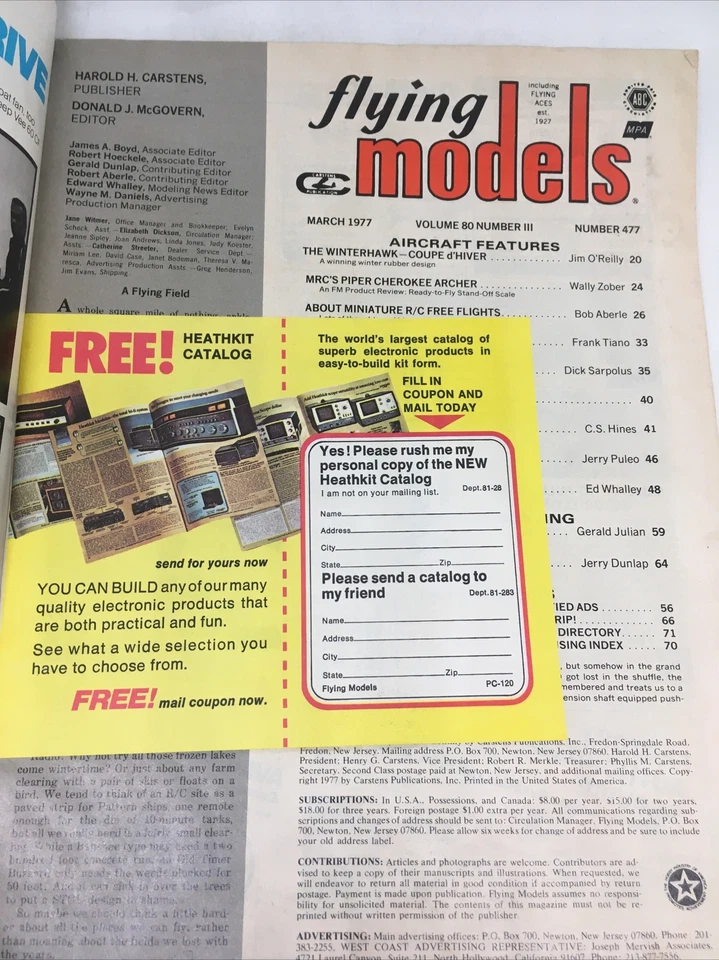 FLYING MODELS Vol. 80 #3 (#477) March 1977 Carstens Publ. Uncertified Magazine - Image 2 of 4