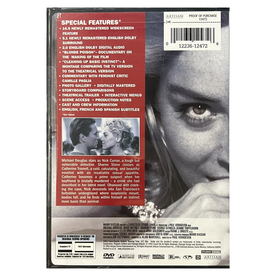 Basic Instinct (DVD, 1992) Special Edition - NEW SEALED - Image 2 of 3