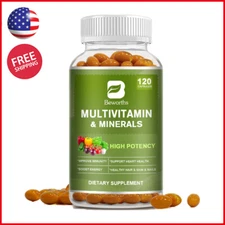 120 Pills Multivitamin & Minerals Capsules High Potency with Iron Zinc Bioti