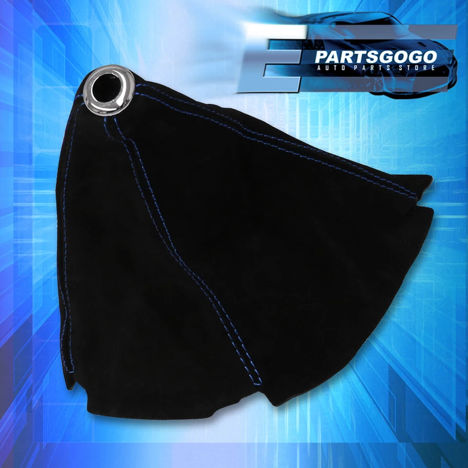 For Honda Civic Del Sol Manual Transmission Shift Boot Black Suede & Blue Stitch Foto 3 de 3