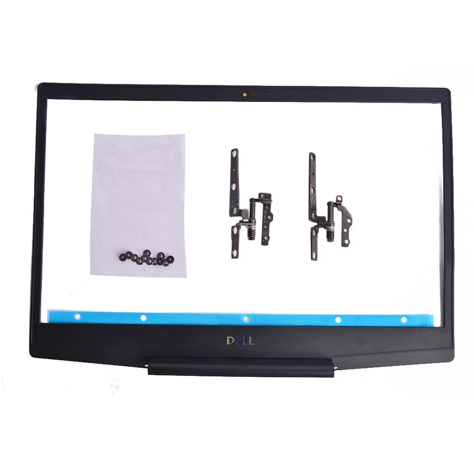 LCD Back Cover Blue Logo 747KP+LCD Front Bezel+Hinges+Screws For Dell G3 15 3590 - Image 2 of 4
