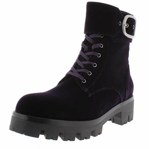 purple velvet combat boots