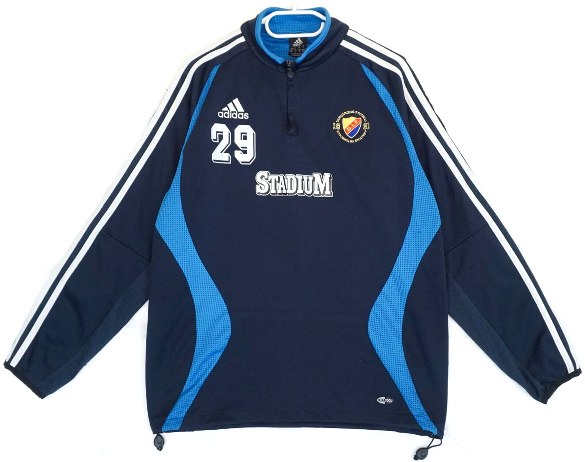 BRONDBY IF adidas サッカートラックジャージ L Adidas DIF Djurgardens IF Blue Long Sleeve Training Jersey Men's M