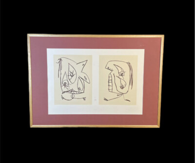 Antonio Saura Lithographie Monsieur-Dame1996 Bleistift Signatur 142/150