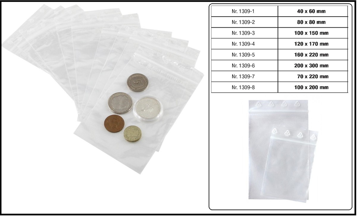 100 Stück LDPE Druckverschlussbeutel 40x60mm, 50my, transparent - Papier Weinand 100 Stück LDPE Druckverschlussbeutel 40x60mm, 50my, transparent - Papier Weinand
