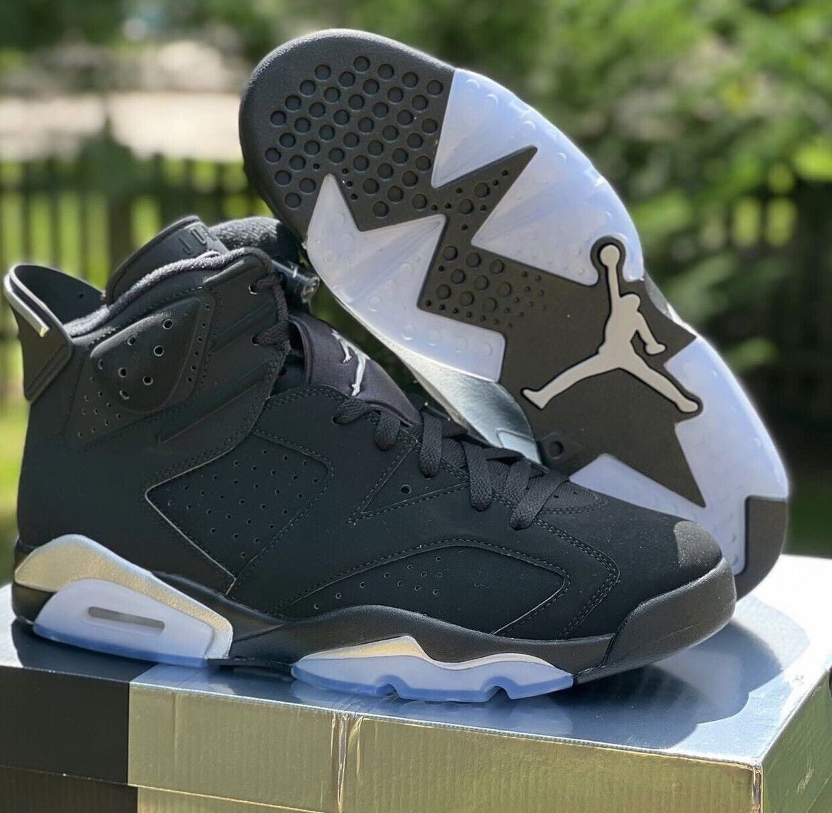 Sz 4-13 Nike Air Jordan 6 Retro Metallic Silver Black Chrome