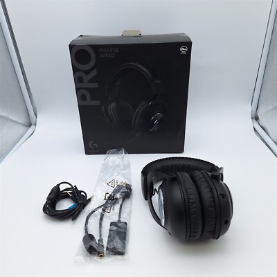 Logitech G Pro X SE Wired Gaming Headset: Blue VO!CE Detachable Boom Mic, Black