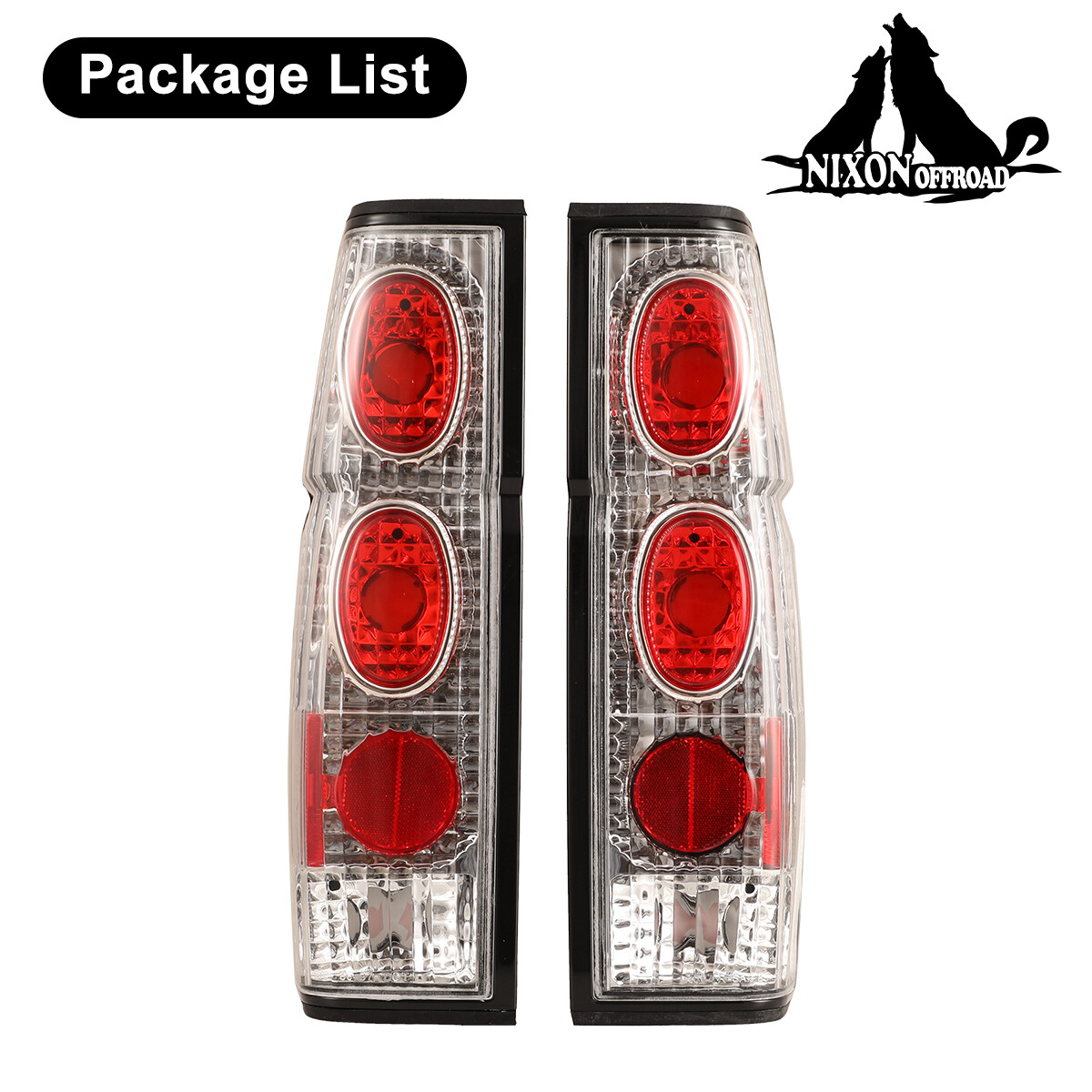 Chrome Tail Lights for 1986-1997 Nissan Pickup D21 Hardbody Rear