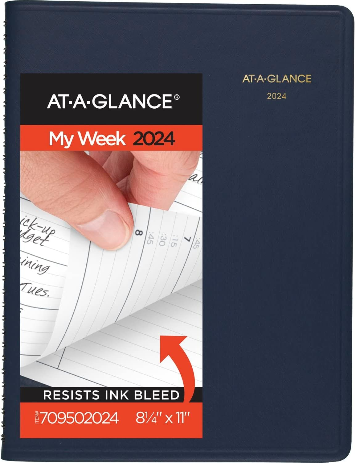 2024 Weekly Planner, Quarter-Hourly Appointment Book, 8-1/4