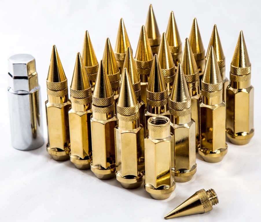 AodHan XT92 12X1.5 Cold Steel Spiked Lug Nuts (Gold Set of