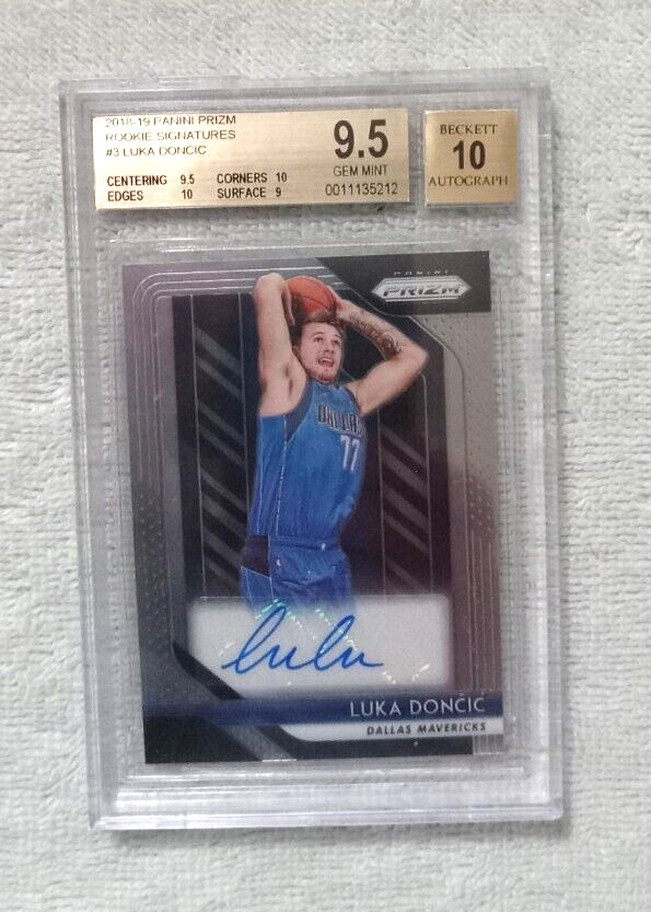 2018-19 Panini Prizm Luka Doncic Rookie Signature Auto BGS 9.5 Gem Mint 10 Auto