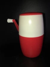 HAND CRANK RED PLASTIC ICE CRUSHER MAKER UNKNOWN