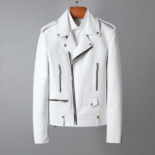 Veste Cuir Rouge Véritable Agneau Style Biker - Taille Ajustée, Neuve Avec étiquettes