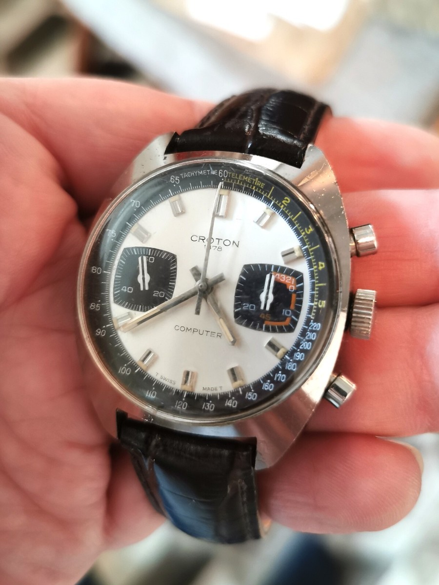 Croton Computer Swiss Valjoux Chronograph Vintage Men's Watch