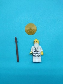 Lego Ninjago Minifigure Sensei Wu - Pearl Gold Hat, Staff 9450 70505!