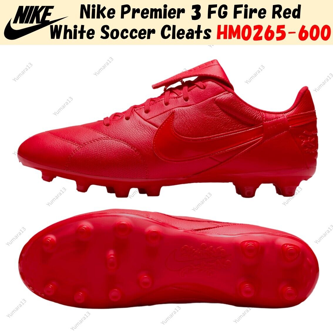 Nike Premier 3 FG Fire Red White Soccer Cleats HM0265-600 Nike Premier 3 FG Fire Red White Soccer Cleats HM0265-600