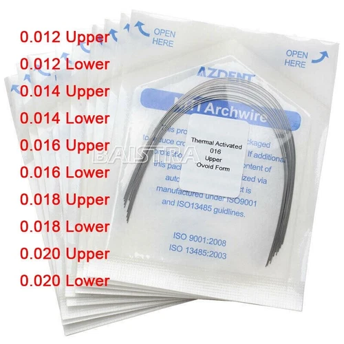 AZDENT Dental Orthodontic Heat Thermal Activated Niti Round Arch Wires All Size