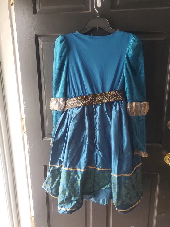 Vestido Disney Princesa Valiente Mérida - Verde/Dorado - Niñas Talla L Disfraz Vestido Foto 4 de 4