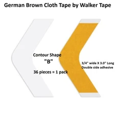 German Brown Cloth Tape Shape B 1 pack 36 pieces by Walker Tape Co.