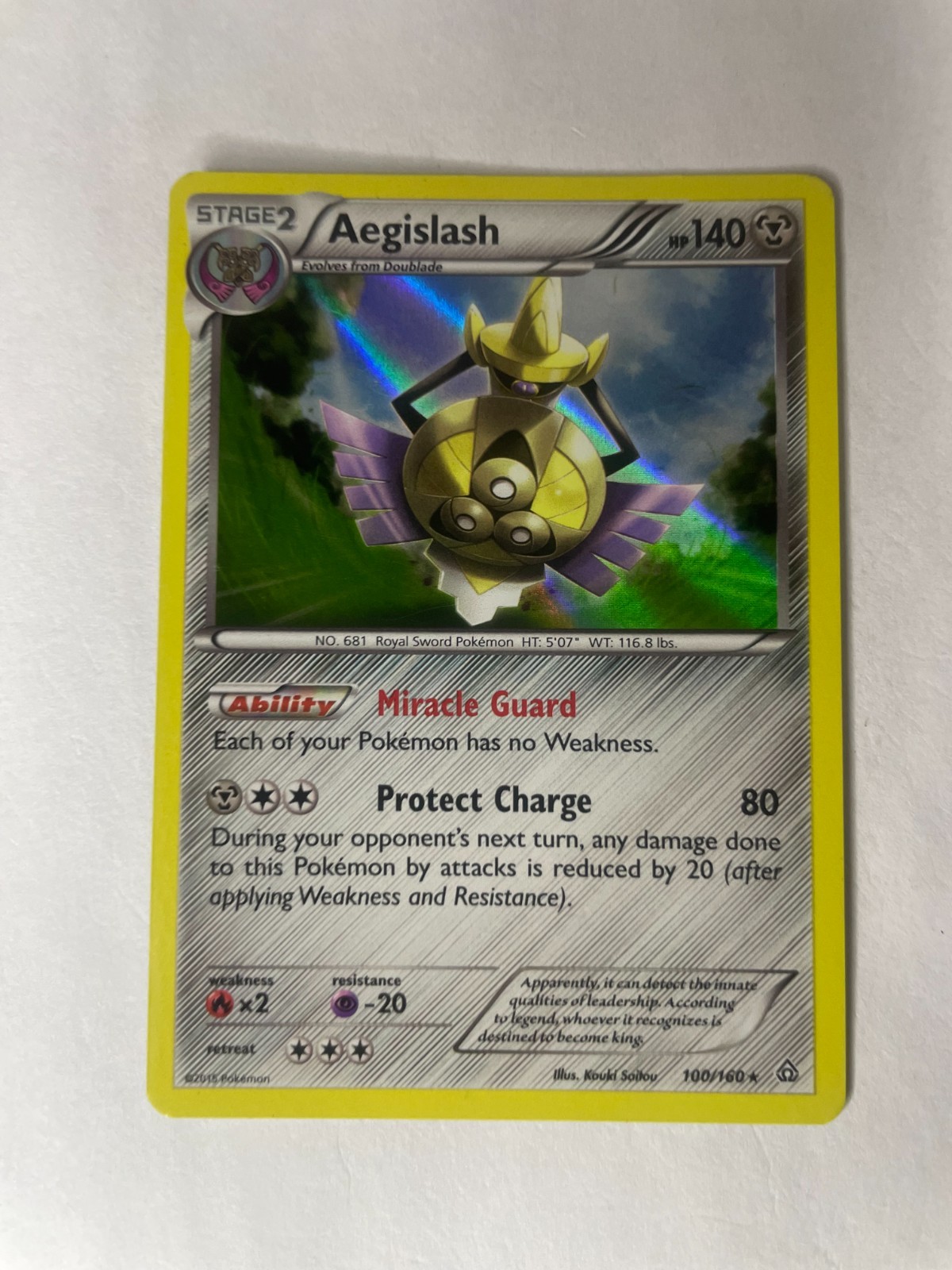 Aegislash 100/160 XY - Primal Clash Holo NM FREE SHIPPING
