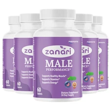 Zanari Male Performance Tablets Maximum Strength Supplement - 5 Bottles