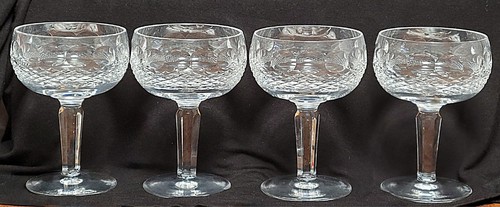 *VINTAGE* Waterford Crystal TALL COLLEEN (4) Saucer Champagne 5 1/4" - Picture 4 of 19