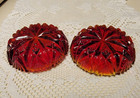 Boyd Crystal Art Glass DIAMOND PUFF Trinket Covered Dish in CHERRY RED - Glows! — photo 5
