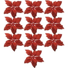  10 Pcs Stelle Di Natale Finte Fiori Poinsettia Artificiale Artificiali