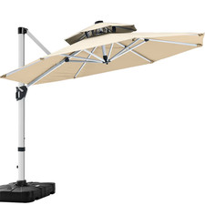 ABCCANOPY 3 M Cantilever Parasol Double Top Round Patio Umbrella