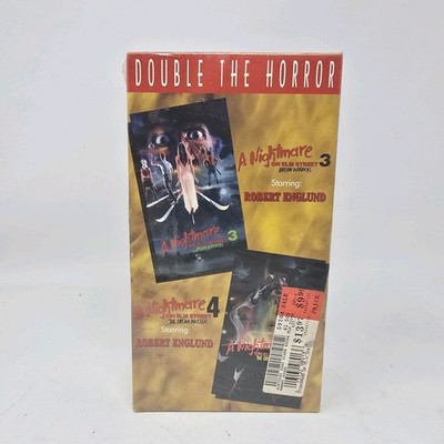 A Nightmare on Elm Street 3 & 4 (VHS, 1995, 2-Tape Set) Double the Horror Sealed