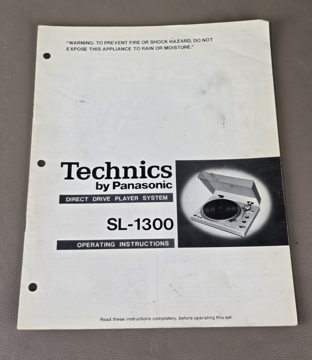 Technics Turntable SL-1300 Operating Instructions D-4403