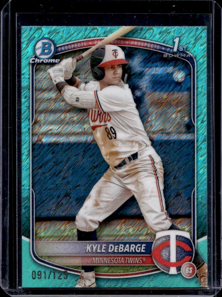 2025 Bowman Kyle DeBarge Chrome Aqua Shimmer 1st #91/125 Twins