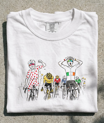 Le Tour de France Isaac Del Toro Tadej Podecar UAE Bike Cycling T-shirt Vtg Tee