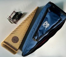Unicorn Strings Bowed Psaltery, Celtic Rosette, Case Wrenches, 1990s Vintage