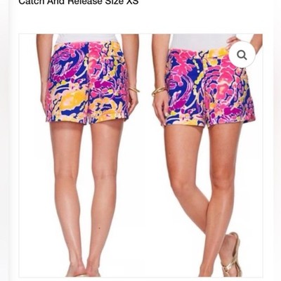 Lilly Pulitzer Ocean View Boardshort Brilliant Blue Catch and Release Size Small