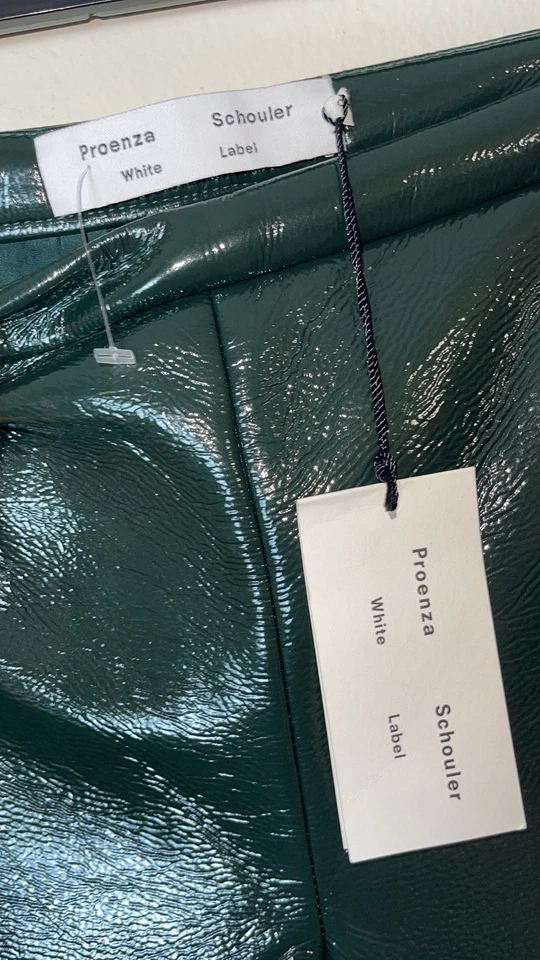 Pantalón corto de cuero vegano Proenza Schouler en pino, talla 2, venta al por menor de $495, nuevo con etiquetas, 601 Foto 4 de 4