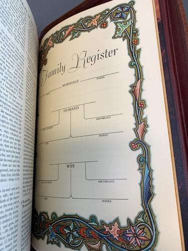 New 1950 HOLY BIBLE Old Master KJV Large BROWN LEATHER Heritage Deluxe 1200 Page - Picture 5 of 24