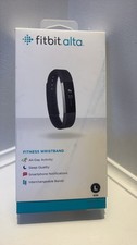 Fitbit Alta Fitness Tracker Wristband Black Large Activity Sleep New