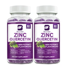 Quercetin 800mg Black Elderberry & Zinc Gummies Brain Heart Immune Support